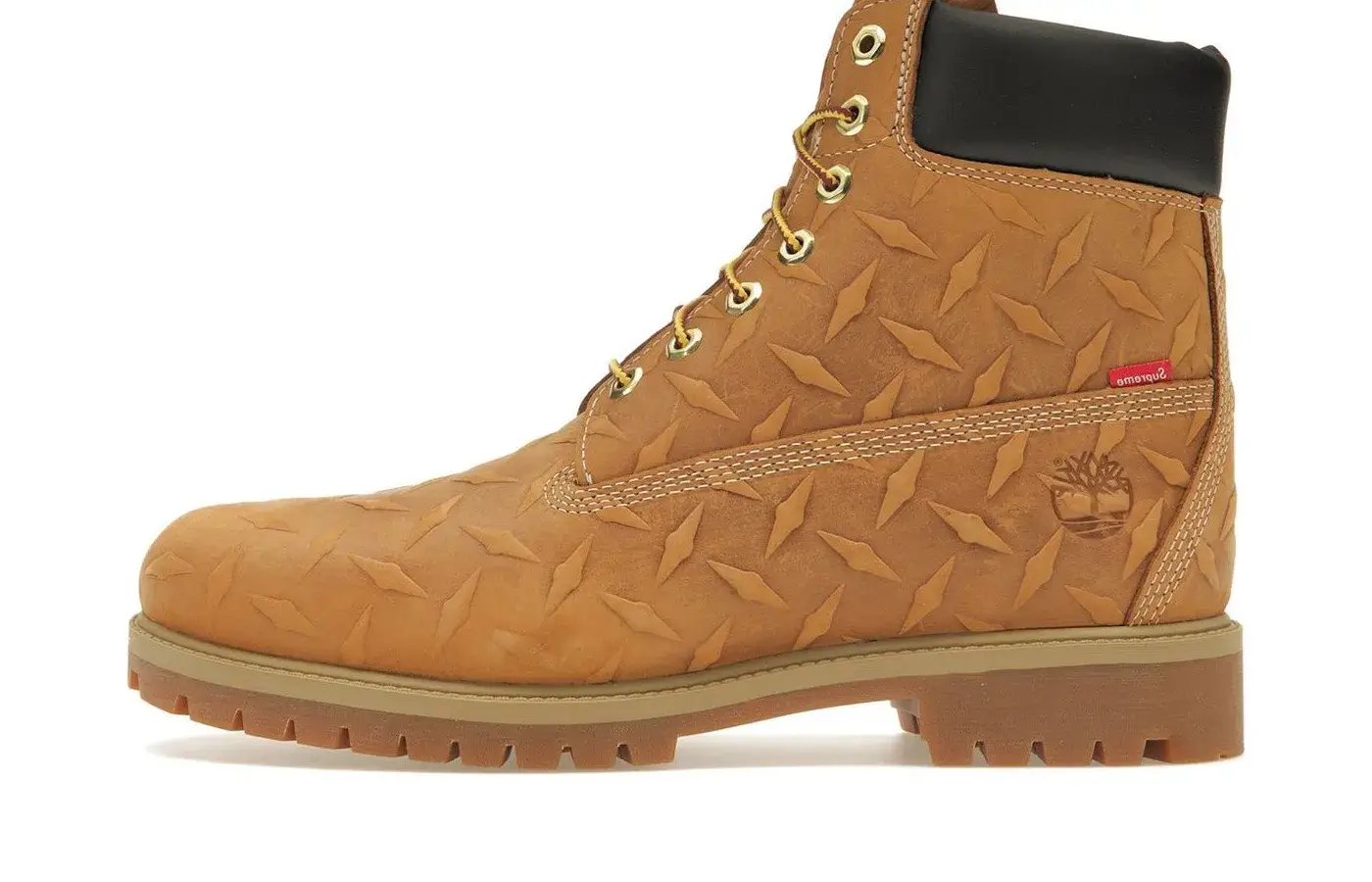 Supreme x Timberland 6' Premium Waterproof Boot Diamond Plate Wheat
