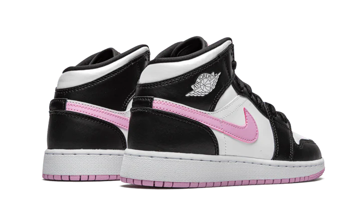 Air Jordan 1 Mid White Black Light Arctic Pink (GS) - Image 3