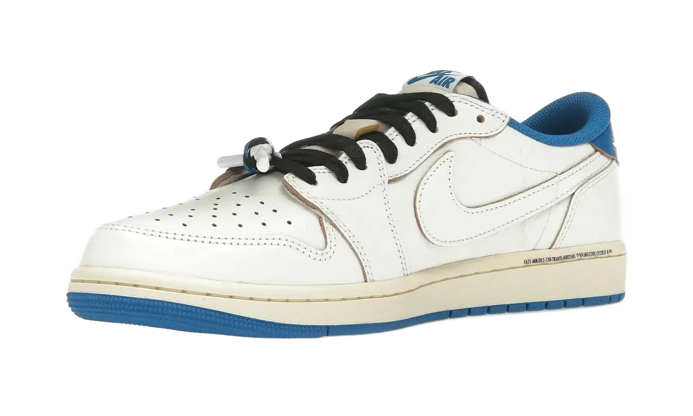 Fragment x Travis Scott x Air Jordan 1 Retro Low OG SP Sail Military Blue - Image 2