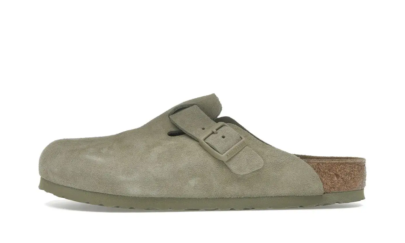 Birkenstock Boston Suede Faded Khaki