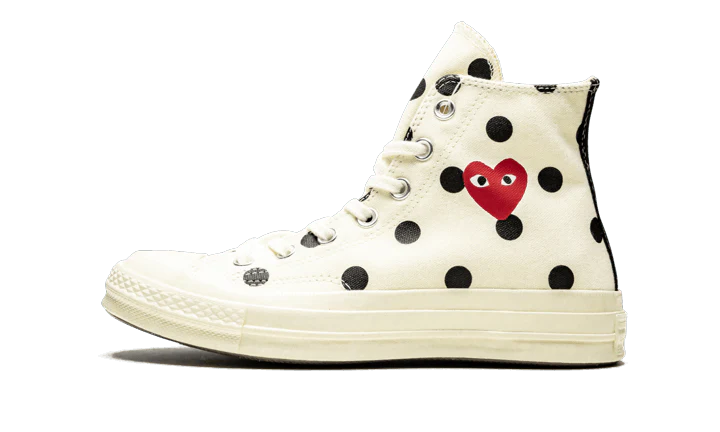 Comme des Garçons x Converse Chuck Taylor All-Star 70s Hi CDG PLAY Polka Dot White