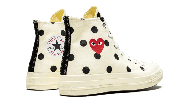 Comme des Garçons x Converse Chuck Taylor All-Star 70s Hi CDG PLAY Polka Dot White - Image 3