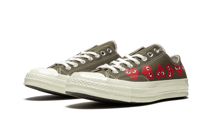 Comme des Garçons x Converse Chuck Taylor All-Star 70s Ox CDG PLAY Multi Heart Green - Image 2