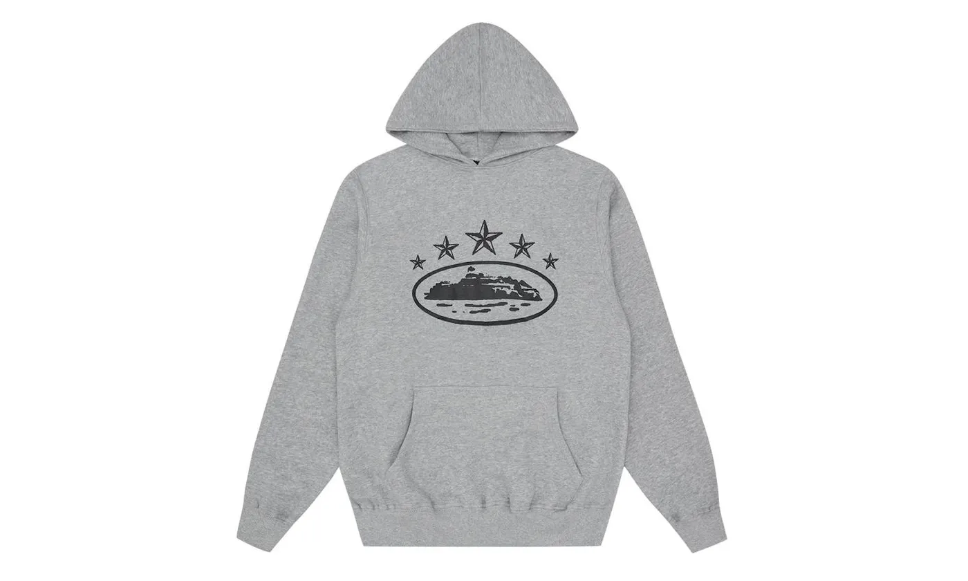 Corteiz 5 Starz Alcatraz Hoodie Grey