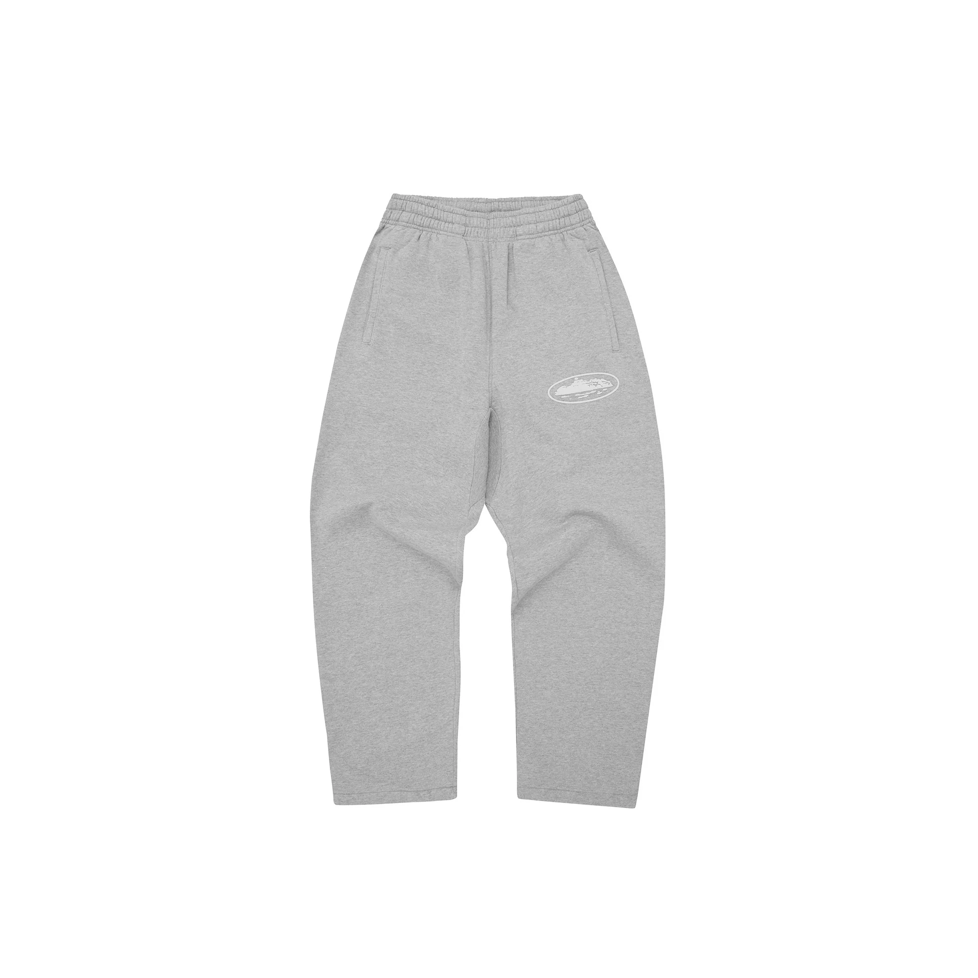Corteiz Island Puff Print Open Hem Pant Heather Grey