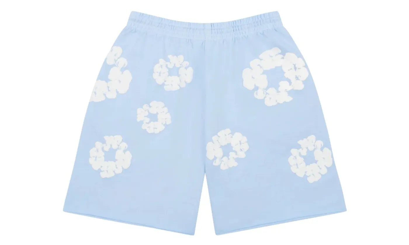 Denim Tears The Cotton Wreath Sweatshorts Powder Blue - Image 2