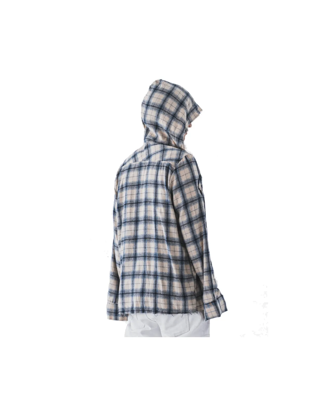 FVCK Painted Flanel Shirt White Navy - Image 2