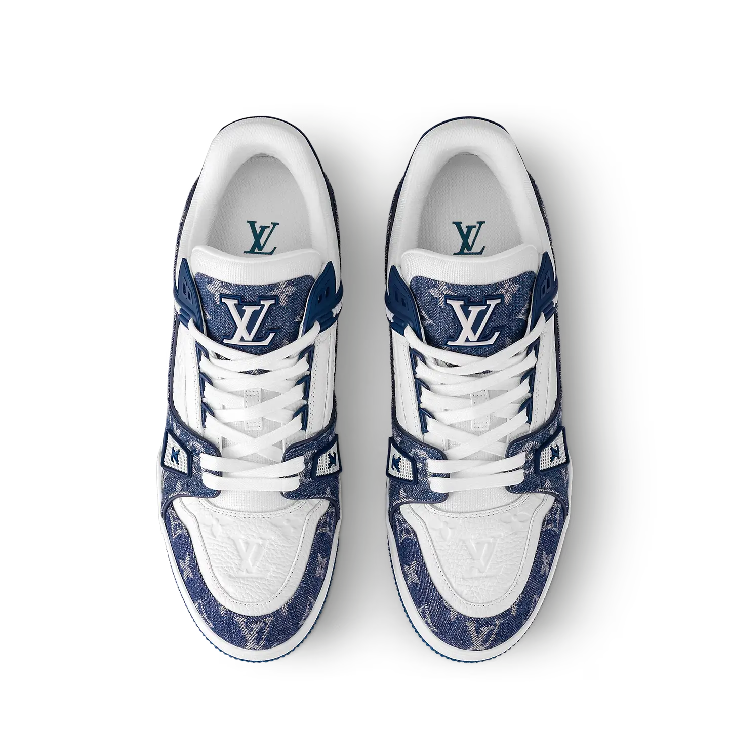 Louis Vuitton LV Trainer Monogram Denim White Blue - Image 2