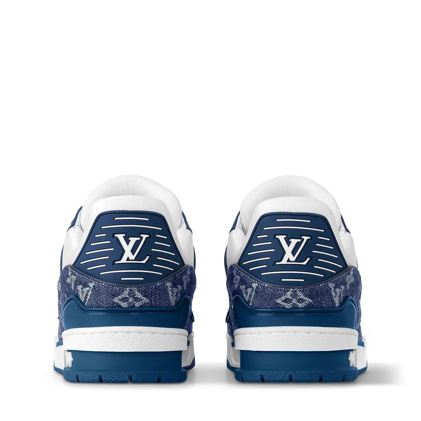 Louis Vuitton LV Trainer Monogram Denim White Blue - Image 3