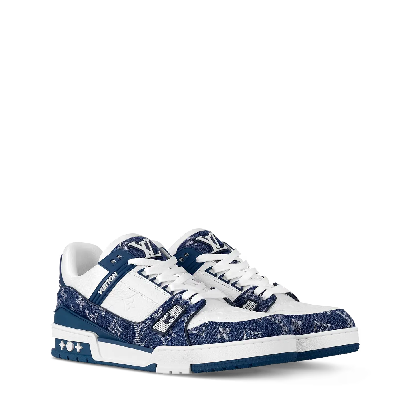 Louis Vuitton LV Trainer Monogram Denim White Blue - Image 7