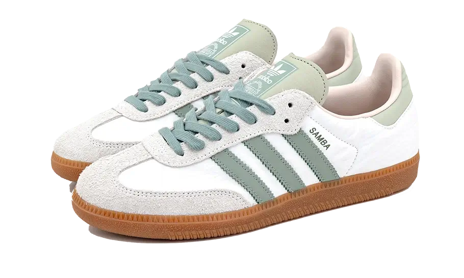 adidas Samba OG Cloud White Silver Green - Image 2