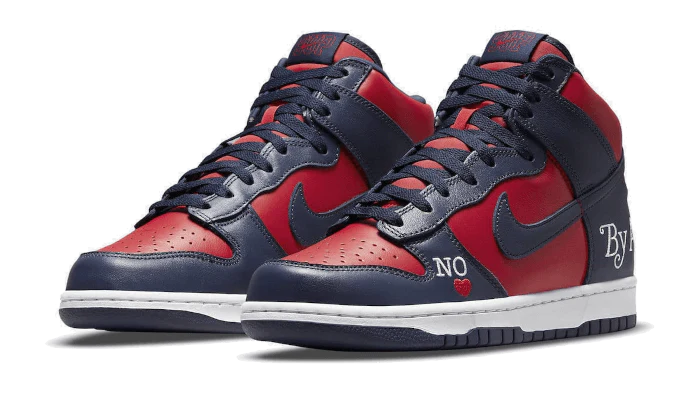 Supreme x Nike SB Dunk High By Any Means Navy - Image 2