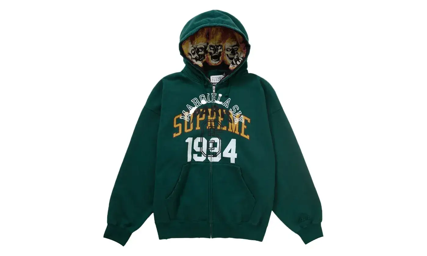 MM6 Maison Margiela x Supreme Zip Up Hooded Sweatshirt Dark Green