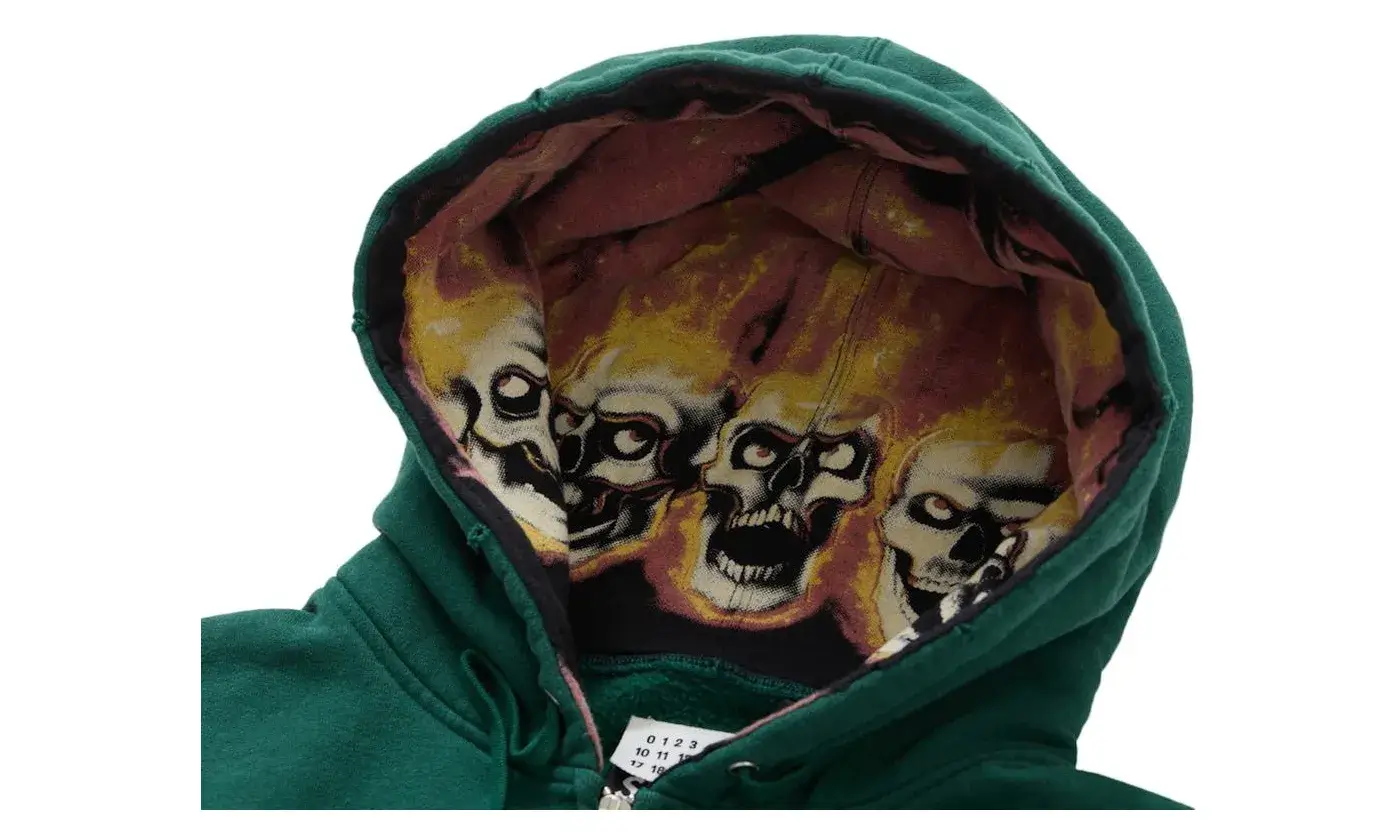 MM6 Maison Margiela x Supreme Zip Up Hooded Sweatshirt Dark Green - Image 2