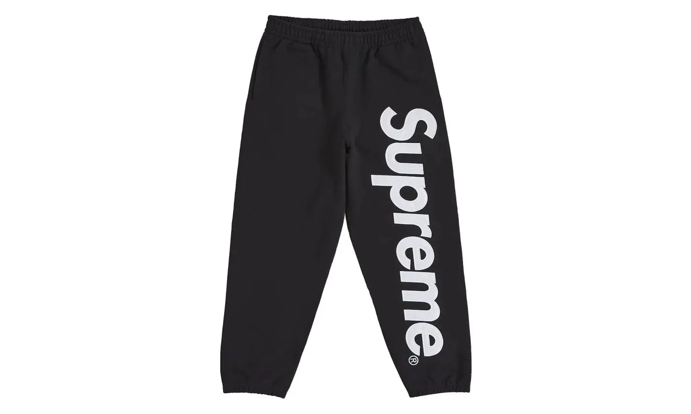 Supreme Satin Appliqué Sweatpant Black