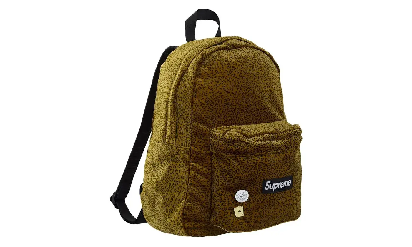 Supreme Velvet Backpack Tan Leopard - Image 2
