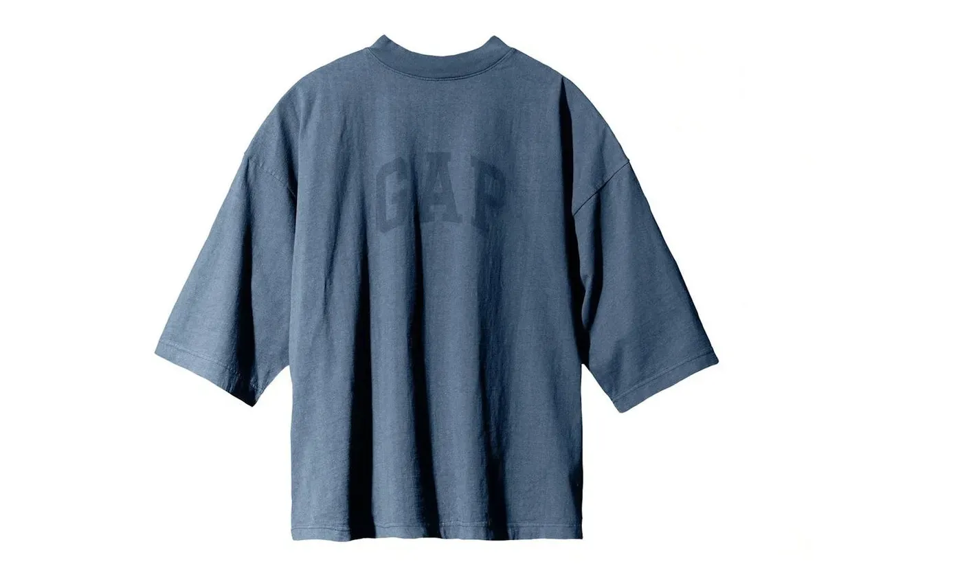 Yeezy Gap Engineered by Balenciaga Dove 3/4 Sleeve Tee Dark Blue - Image 2