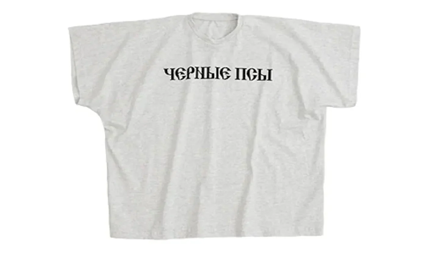 Yeezy Gosha Black Dogs T-shirt Heather Grey